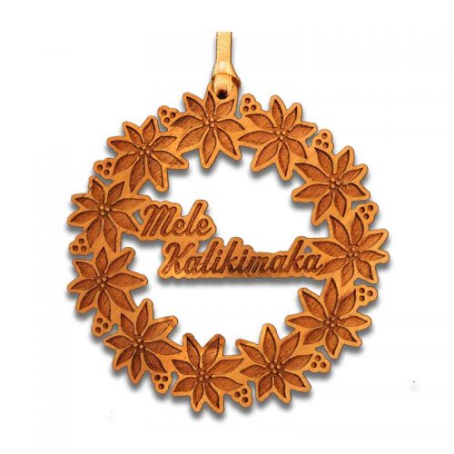 Koa Wood Poinsettia Wreath