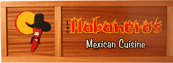 Restaurant sign, double sided, all wood construction