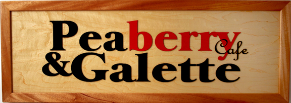 Restaurant sign, all wood construction